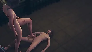 Genshin Onus Yaoi - Venti Blowjob coupled with Footjob - Chicken crossdress Japanese Asian Manga Anime Game Porn Gay